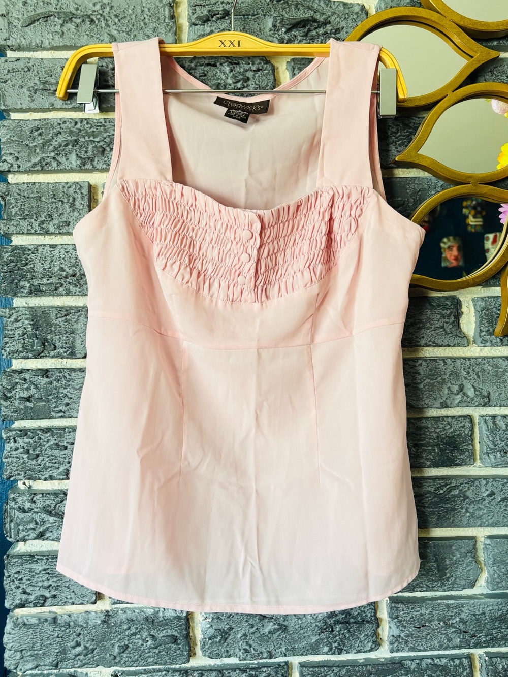 Chadwicks Soft Pink Ruched Bust Sleeveless Top